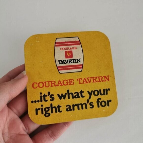 Vintage Courage Tavern Coaster Keg Bitter Beer Brewery Mat 2-Sided Breweriana - Picture 2 of 3